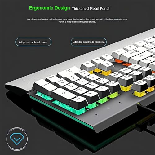 Teclado Gamer Guiheng LED Arcoíris USB 104 Teclas miniatura 7