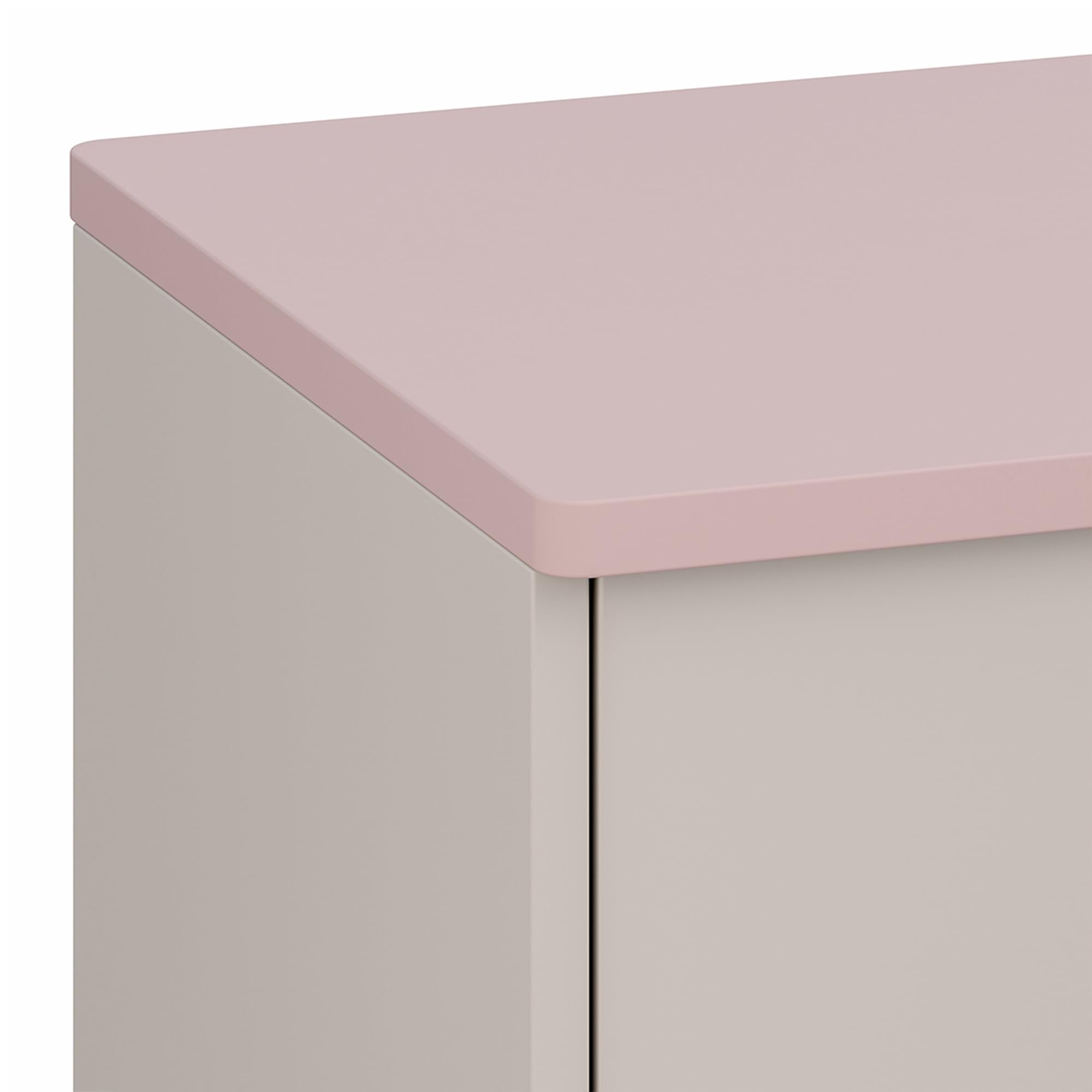 [en.casa] Mesita de Noche Infantil Sandnes Cajonera Mesa Auxiliar para Niños con 3 Cajones Pomo en Forma de Corazón para Habitación Infantil Sala de Juegos MDF/Pino 62 x 38 x 30 cm - Blanco/Rosa