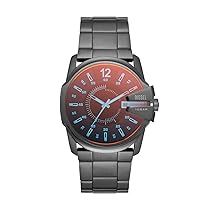Diesel Orologio Master Chief da uomo, movimento cronografo, cassa in acciaio inossidabile Gunmetal da 43 mm con bracciale in acciaio inossidabile, DZ1965