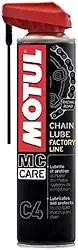 Motul - Lubrificante C4 Chain Lube Factory Line (400ml) | Máxima aderência para correntes de competição e alta velocidade | Reduz atrito e perda de potência