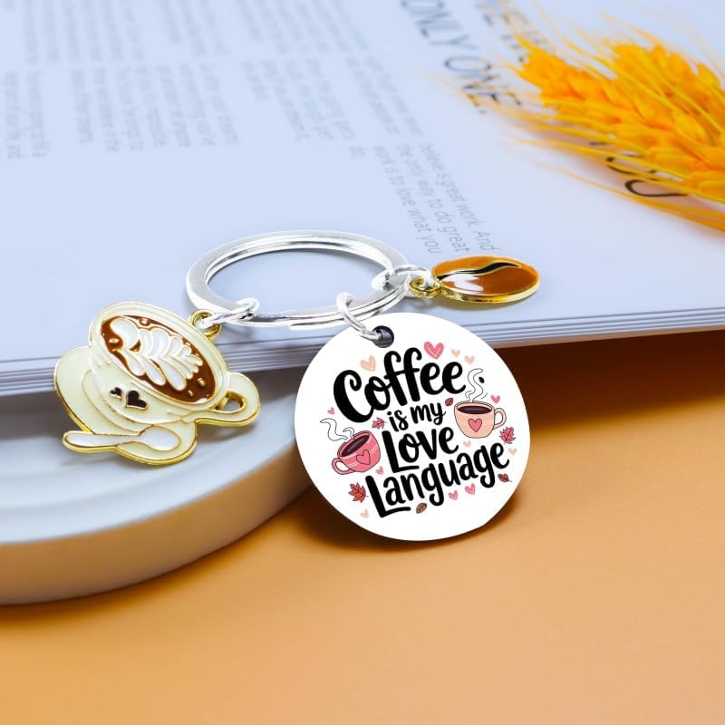 Coffee Keychain Coffee Lover Gifts for Women Men Accessories Coffees Gifts for Lovers Women Barista Gift Funny Coworker Gift Cute Accessories Halloween Christmas Keychain Ideas - Image 3