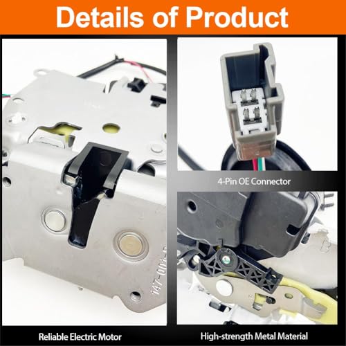 Image of Manual Right Sliding Door Lock Actuator Compatible with 2017-2021 Pacifica - 2020-2021 Voyager Rear Passenger Side Door Latch Assembly