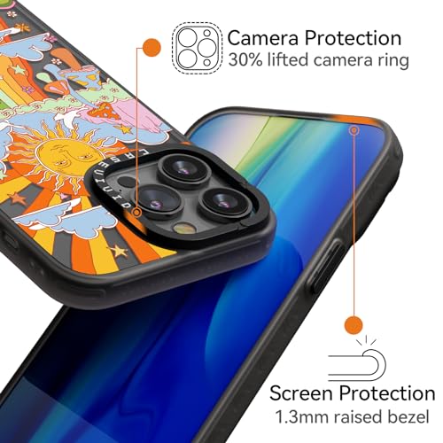 Coque iPhone 15 Pro robuste contre les chutes à motif champignon girly