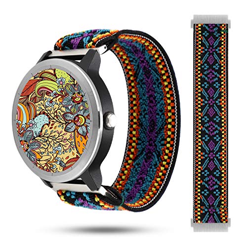 PENKEY Bands Compatible with Garmin vivoactive 3 Band,20mm Quick Release Nylon Replacement Strap for Garmin vivoactive 3 Music/Garmin Forerunner 645 Music (Ethnic Style, Small-(fits 5.90in-7.48in))