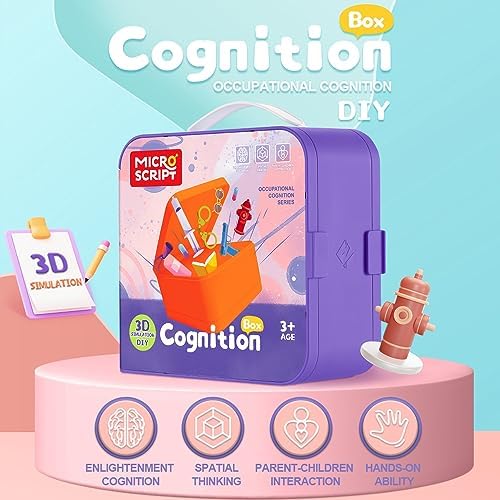 SOURRI Kids Toys for Boys Girls Age 3 up, 3D Puzzles Occupation for Kids Cognition Box, 4 Scenes in One Box, DIY Crafts Kit Gift for Children 2 51Z8k5gdPiL. AC