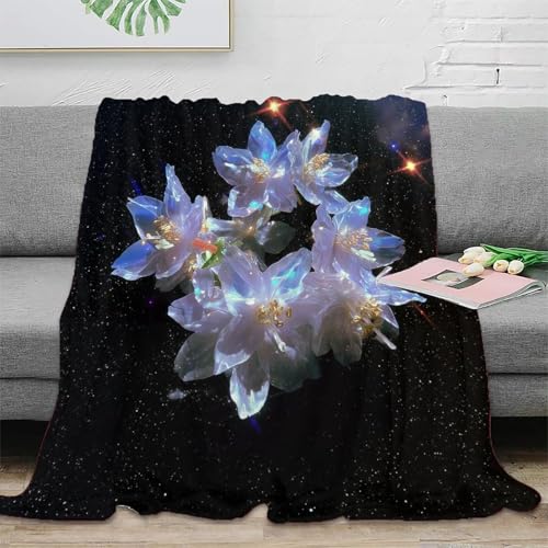 HWEICOIN Flores Manta con Estampado 3D Súper Suave Y Cálida para Niños Adolescentes Adultos Acogedora Colcha para Sofá Cama 60x80inch(150x200cm)