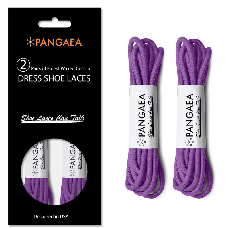 Image of [4 Laces] 2-Pair Pack Waxed Round Oxford Shoe Laces for Dress Shoes Chukka 3 /32Inch Thin