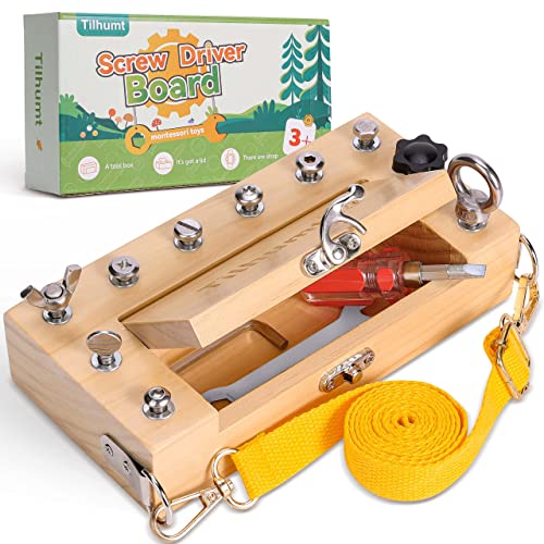 Tilhumt Montessori Screwdriver Board Set - Portable Screwdriver Toy Set