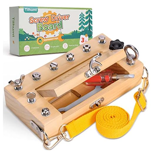 Tilhumt Montessori Screwdriver Board Set for Kids, Storage Wooden Toddler Real Tools Preschool Toys Fine Motor Skills Toys for 3 4 5 Year Old Children, Classroom STEM Toy For 1 Player