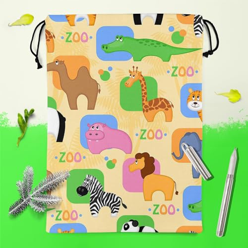 Image of ArtzFolio African Animals D1 | Reusable Sack Bag | Bag for Gym, Storage, Vegetable & Travel