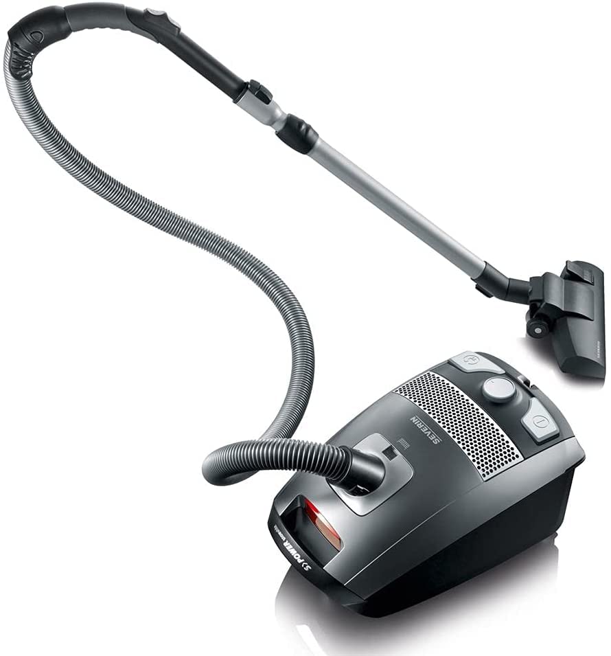 Severin BC 7045, Aspirateur Traîneau avec Sac (Classe Énergétique A, Buse Parquet et Set 3 Accessoires Inclus, S´POWER snowwhite) Gris/Rouge - Image 3