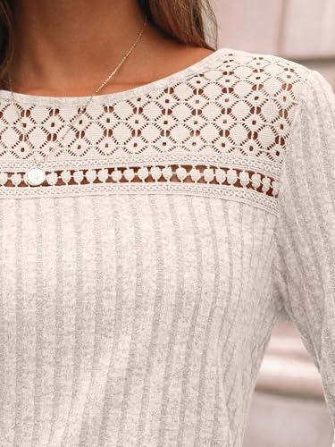 AUTOMET Womens Lace Long Sleeve Shirt Fall Top Fashion Dreesy Casual Tunic Sweaters Mesh Clothes Trendy Work Cute Outfits - Image 6