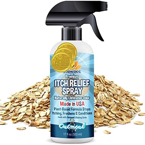 Bodhi Dog Anti Itch Spray | Natural Soothing Relief for Dry, Itchy, Bitten or Allergy Damaged Skin Treatment | Anti Itch Spray for Dogs & Cats | Made in USA (Oatmeal, 17 oz) Cover
