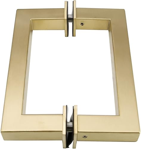 Tirador tubular de acero para puerta de ducha de grado 304, 6 pulgadas, cuadrado, acabado de latón satinado SSSP152-SG