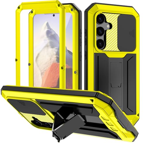 Coque Samsung S25 jaune robuste antichoc pour le sport et chantier