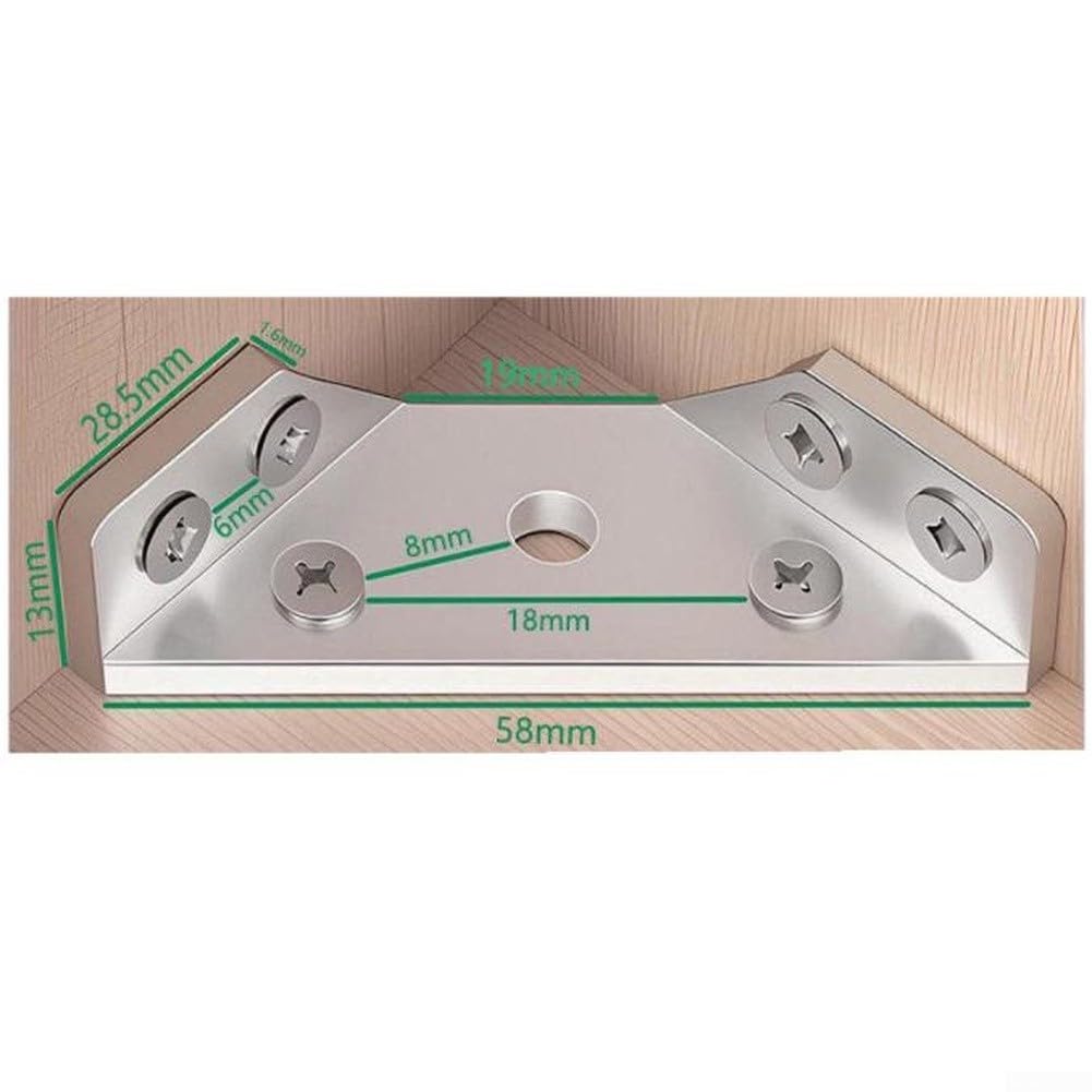 90 Degree Metal Corner Bracket 58mm Furniture Repair(1.6mm)