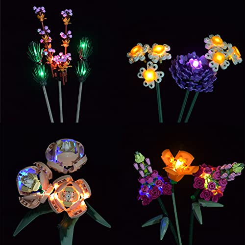 CALEN Technics LIGHTAILING Light Set, LED Lighting Kit, Soft Lighting, Compatible with Lego Bouquets 10280, Remote Control Version(LED Included Only)