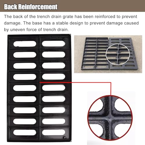 Grille d'évacuation couvercle de caniveau drainage extérieur garage