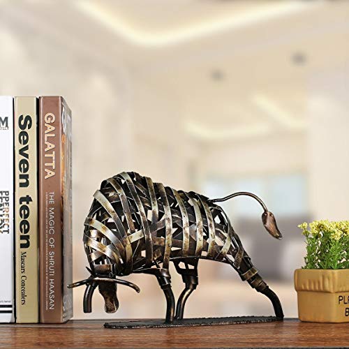 Estatua moderna de metal trenzado de ganado Tooarts miniatura 2