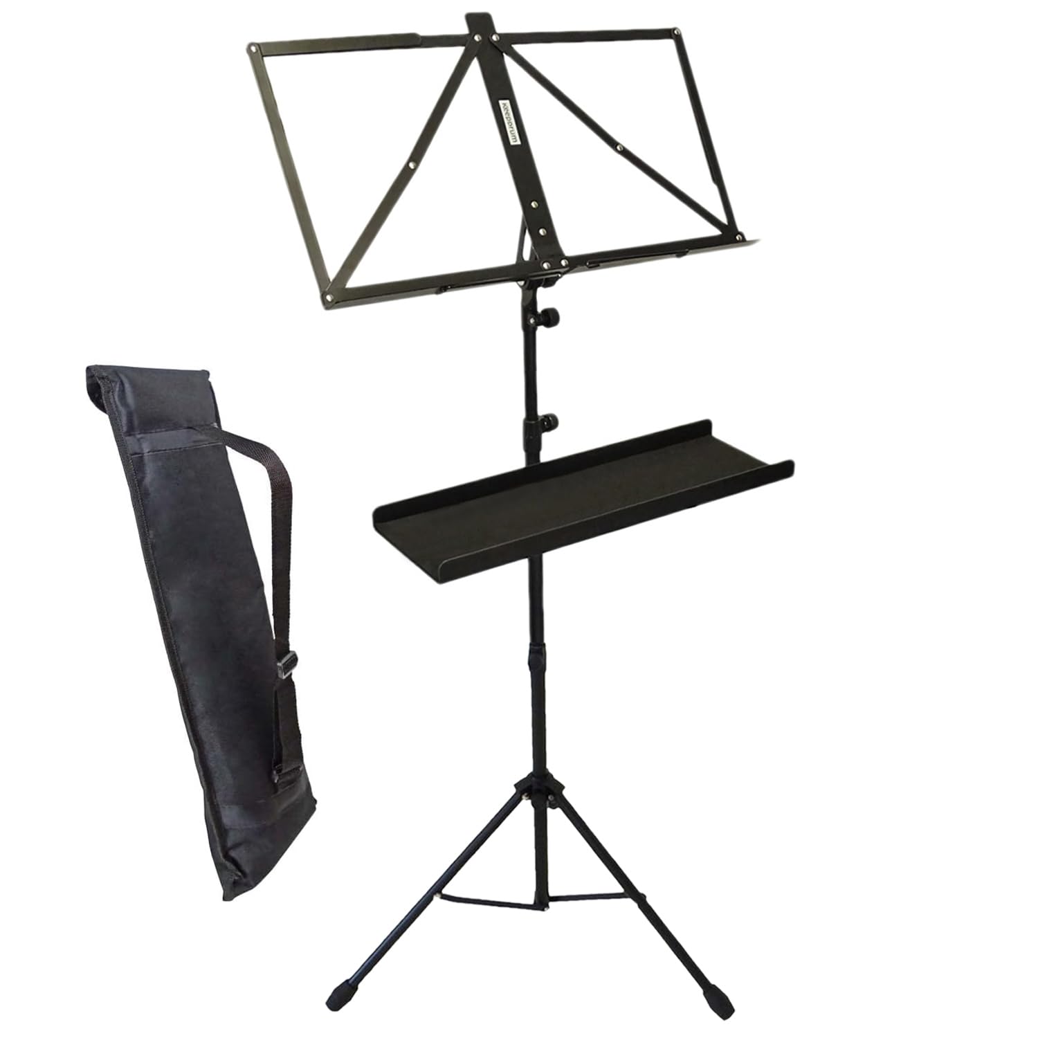 keepdrum MUS3BK Notenständer Schwarz mit K-M 12218 Ablage