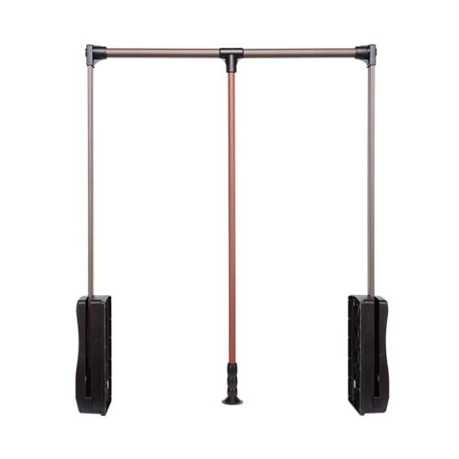 AYCDL Home Pull-Down Coat Rack,510mm-1210mm Adjustable,Hanging Wardrobe Rail Lift,Weight Capaci 30KG,for Hanging Clothes,Brown-660-890mm