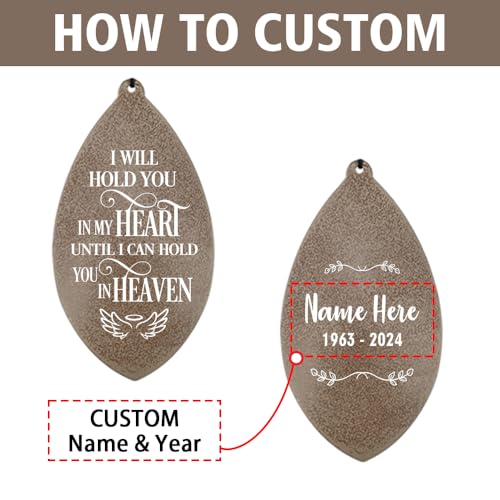 Image of ASTARIN Personalized Name 35 inch Memorial Wind Chimes for Outside, Metal Sympathy Gifts for Loss of Mother Father Loved One, Bereavement Wind Chime in Memory Gift, Produced in Texas