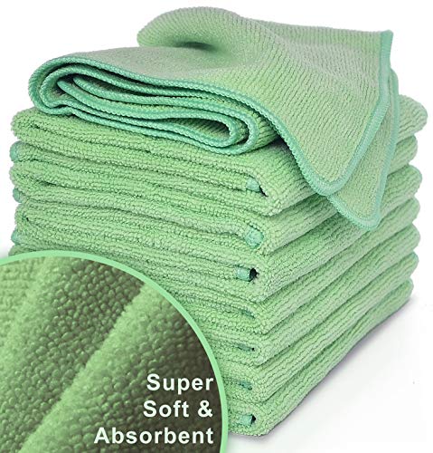 VibraWipe Microfiber Cleaning Cloth 8-Pack, Large Size 14.2"x14.2", Trap Dust, Dirt and Pet