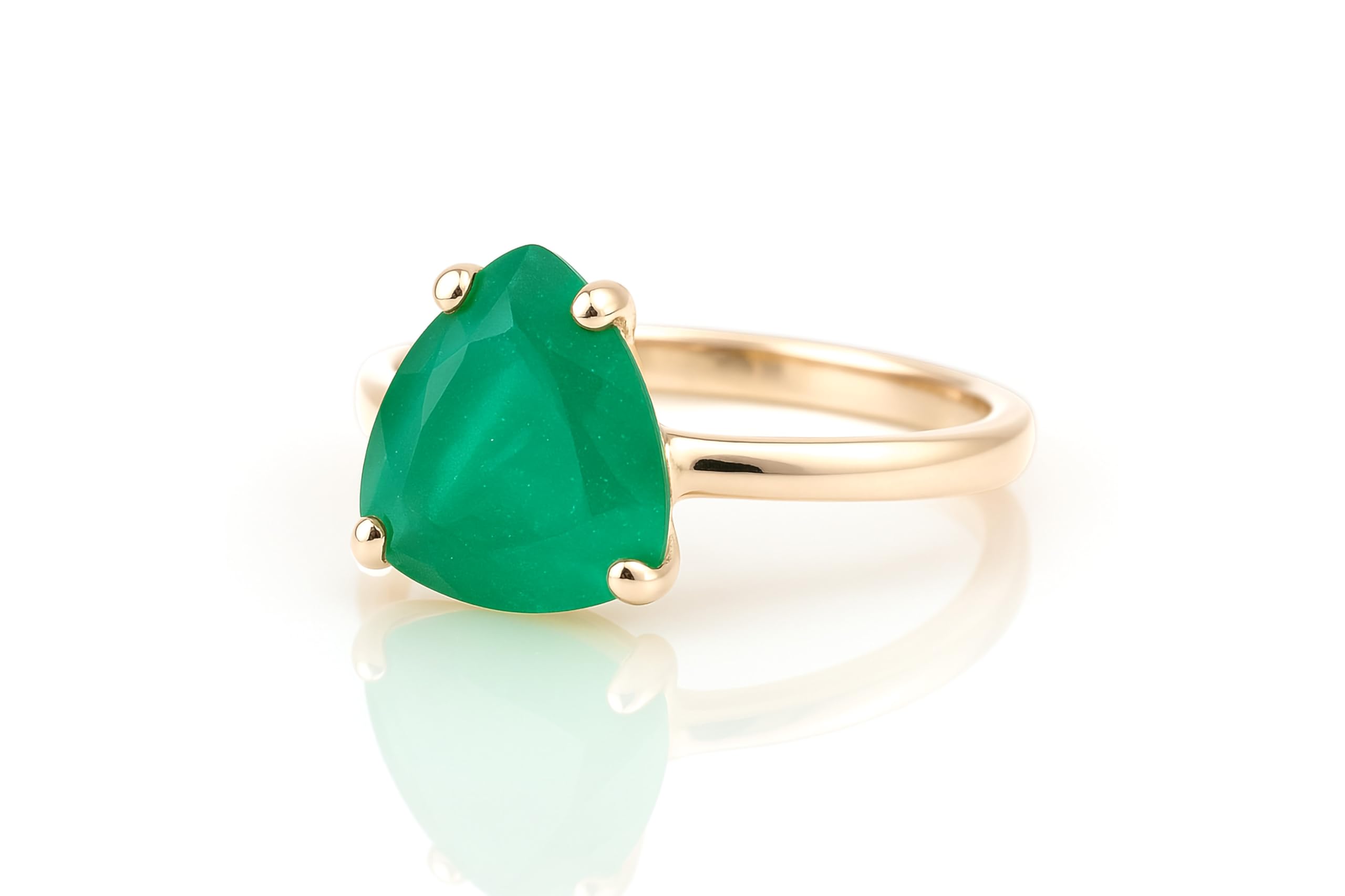 Anello di Onice per Tutti i Giorni - Gioielli Semplici da Donna Fatti a Mano - Anello di Classe Oro Rosa - Regali per Moglie, Mamma, Fidanzata - Anello con Pietra Solitaria per Tutte le Occasioni