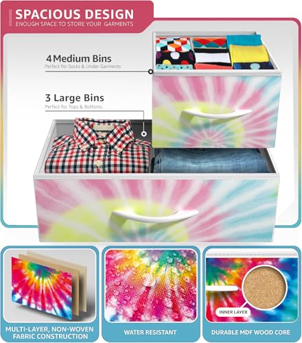 Sorbus 7-Drawer Dresser for Kids Bedroom, Wood Top (Light Tie-dye) - image 5