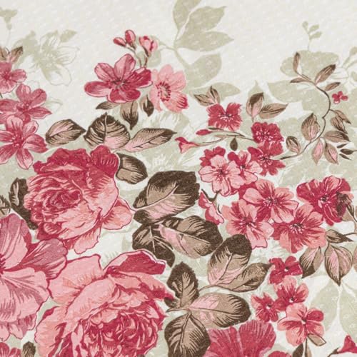 COBRE LEITO CASAL KING SIZE TECIDO PIQUET 60% ALGODÃO 3 PEÇAS CAMA SUPER KING (Rosas - Vinho)