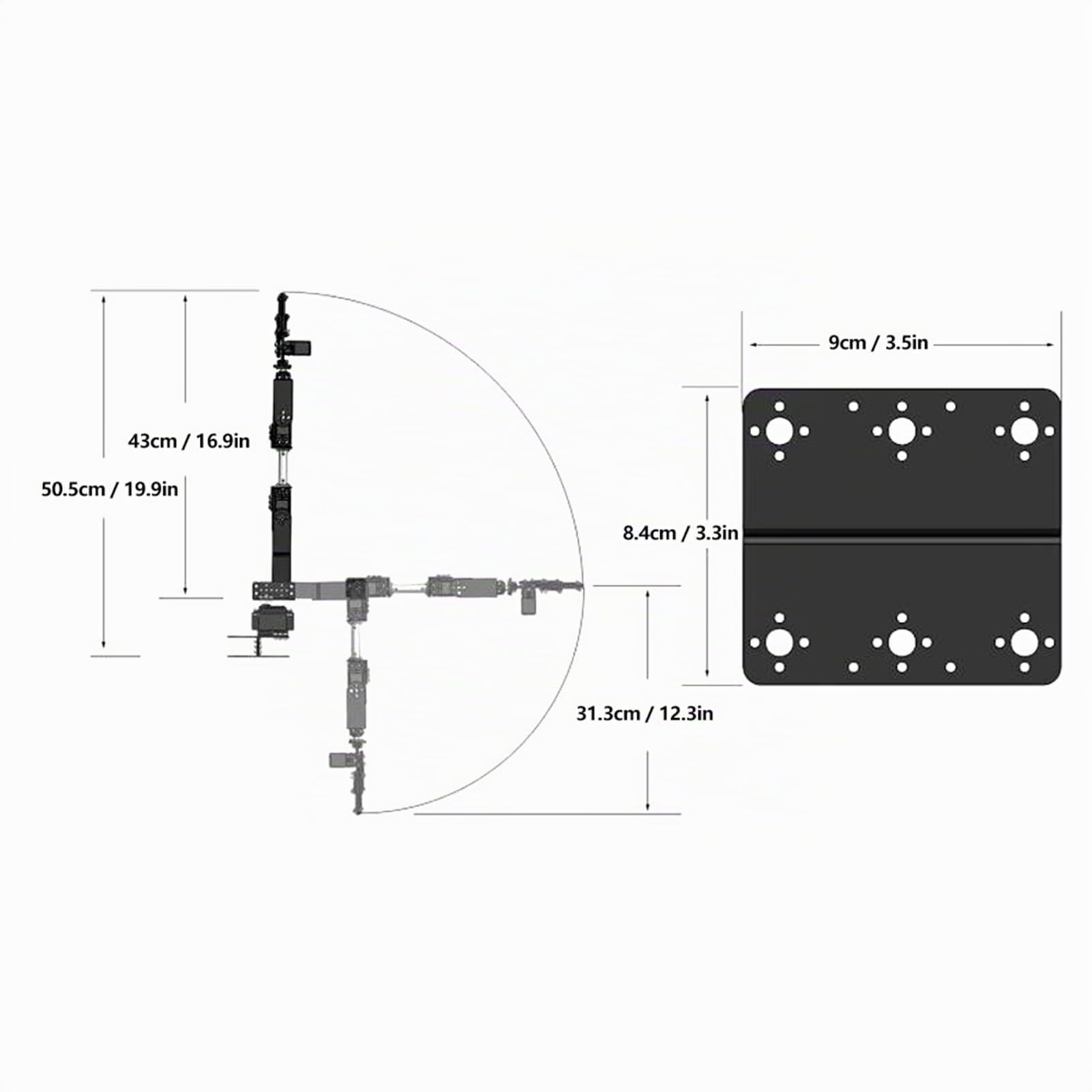 Kit Brazo Robótico,Estructura Premium Brazo Robot Programable 6DOF con 6 Servomotores,Kits de Pinza Robótica,MG 996RMecanismo de Dirección Analógico para Enseñanza,Producción IDY