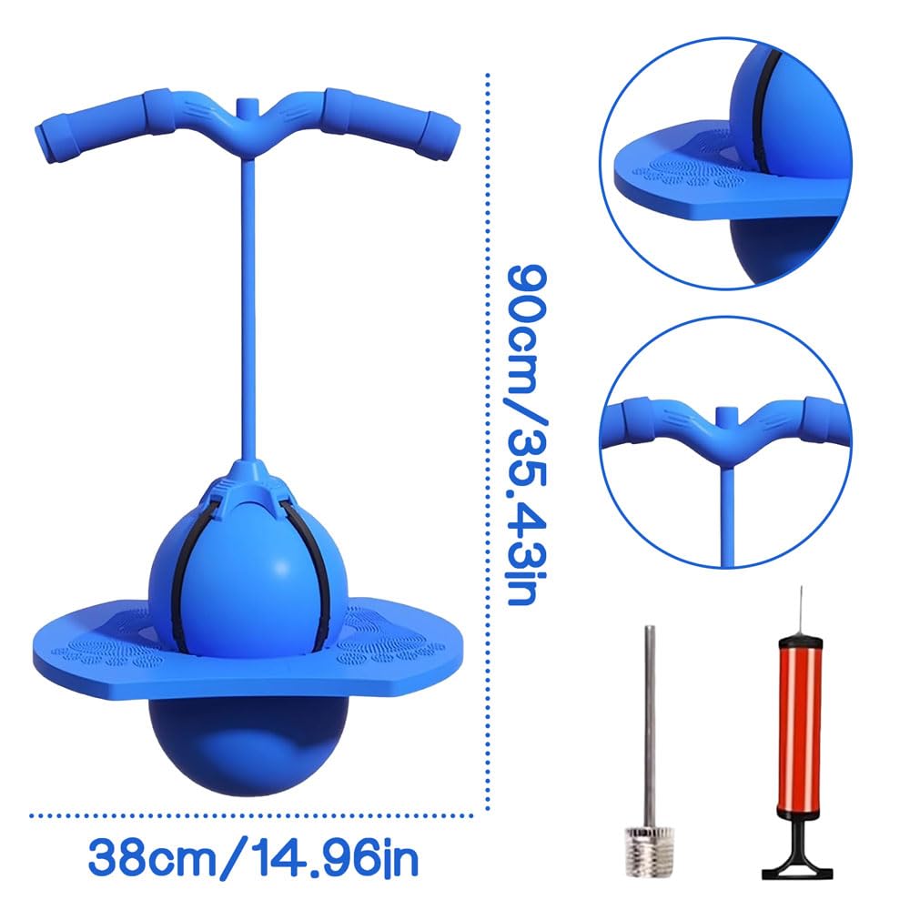 Balón Saltarín Equilibrio Niños Balance Jumping Ball Pelota Saltarina con Asa Antideslizante Pelota Saltarina con Mango para Interior Exterior Gimnasio Hogar Sala de Estar