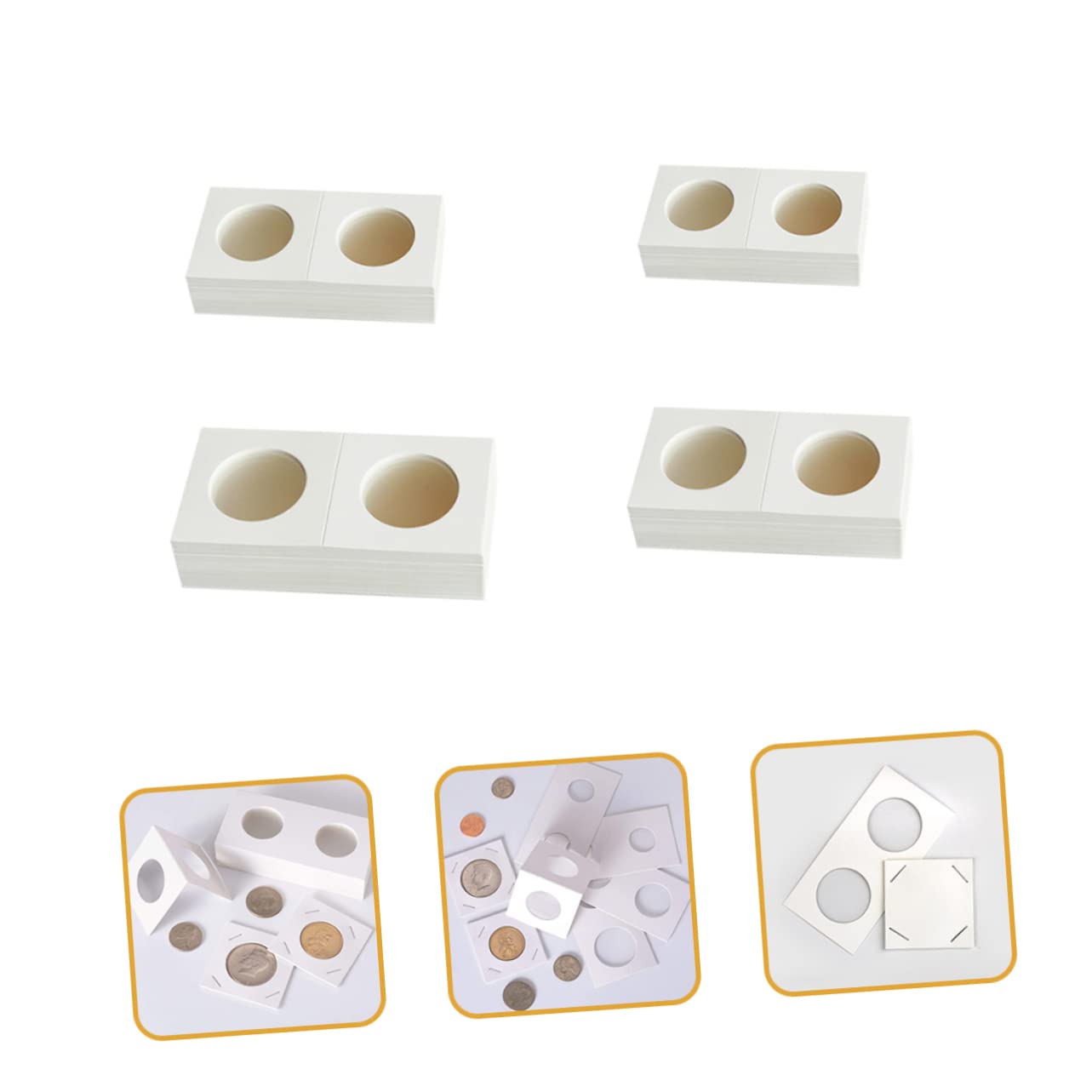 Housoutil 4 Set Portamonete in Carta Capsule Per Collezione Monete Diverse Per Album E Scatole Raccolta Monete 200 Pezzi*4