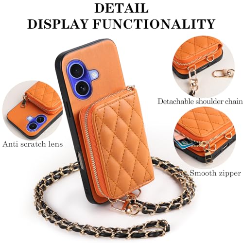 Coque iPhone 17 portefeuille avec support et porte-carte zippé