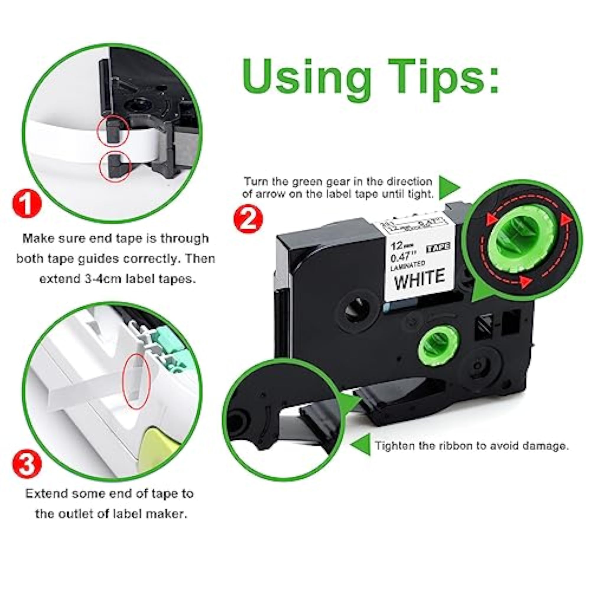 Compatible Label Tape Replacement for Brother P Touch