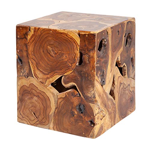 invicta INTERIOR Massiver Beistelltisch Square 40cm Teakholz Würfel...