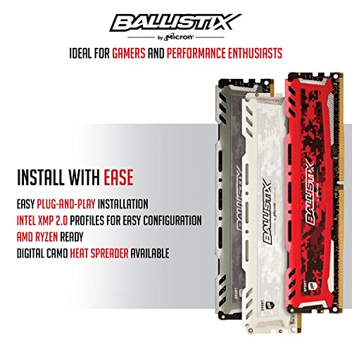 Image of Crucial Ballistix Sport LT 3200 MHz DDR4 DRAM Desktop Gaming Memory Single 16GB CL16 BLS16G4D32AESC (White)