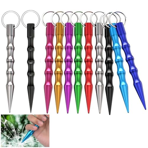 Llavero de Autodefensa, 11pc Llavero de Refuerzo de Autodefensa, Refuerzo de Defensa Personal, lavero Colorido para Mujer