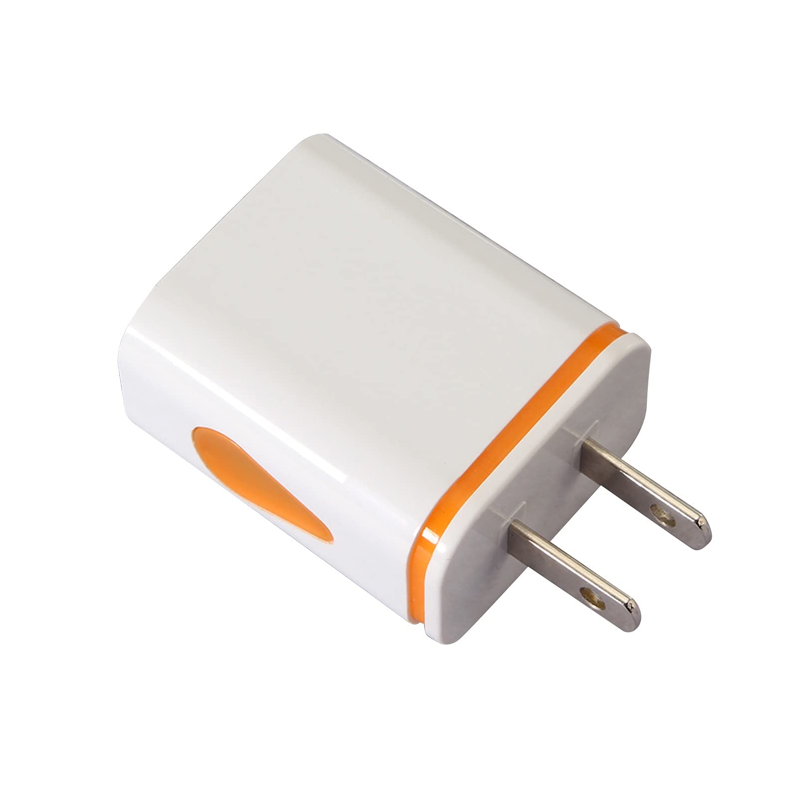 Musommer 1PC USB 2-Port Wall Charger Charger Block Dual Port USB Cube Power Adapter Charger Plug Charging Block American Plug (Orange, 1)