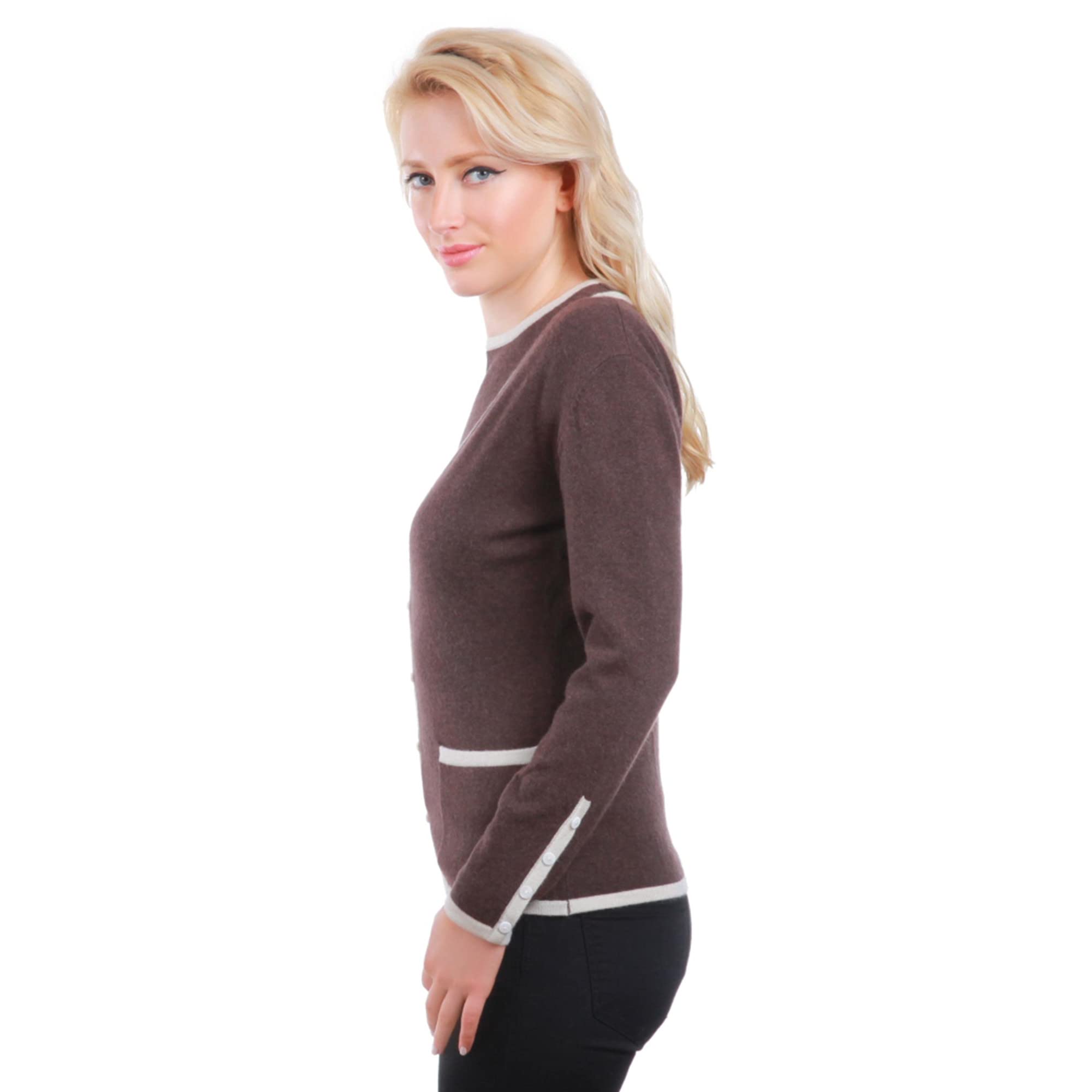 Twin-Set zweifarbig, 85 % Kaschmir und 15 % Seide