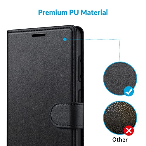 Focusor Cover A Libro Samsung Galaxy A21S,Custodia In Pelle Samsung A21S Magnetica,[Portafoglio]Custodia Pelle Sintetica Tpu Antiurto,Funzione Supporto Slot Schede Per A21S,Nero - 5