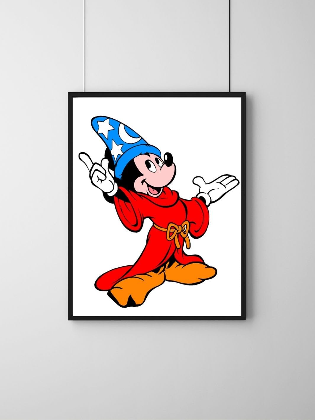 Sorcerer's Apprentice Mickey Poster, Red & Blue | Disney's