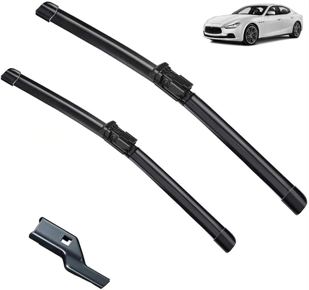 OEM Quality 2PCs Wiper Blades For Maserati Ghibli Front Windshield Push Button M157 2013 2014 2015 2016 2017 2018 Perfect fit for windshields
