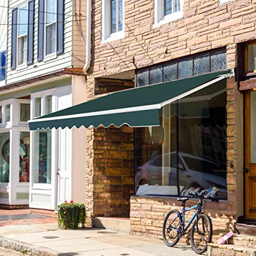 COSTWAY 3 x 2.5m/3 x 3.6m Retractable Manual Awning, Anti-UV and Waterproof Garden Patio Canopy with Hand Crank, Aluminum Sun Shade Shelter for Balcony Yard(3m x 2.5m, Green) - Image 7