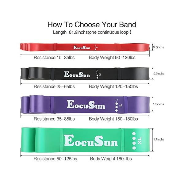 Pull Up Bands, Stretch Resistance Bands, Mobility Exercise Bands, Assisted Pull Up Straps Powerlifting Band for Home Fitness, Stretching and Resistance Training, Physical Therapy, Pilates Yoga - Image 2