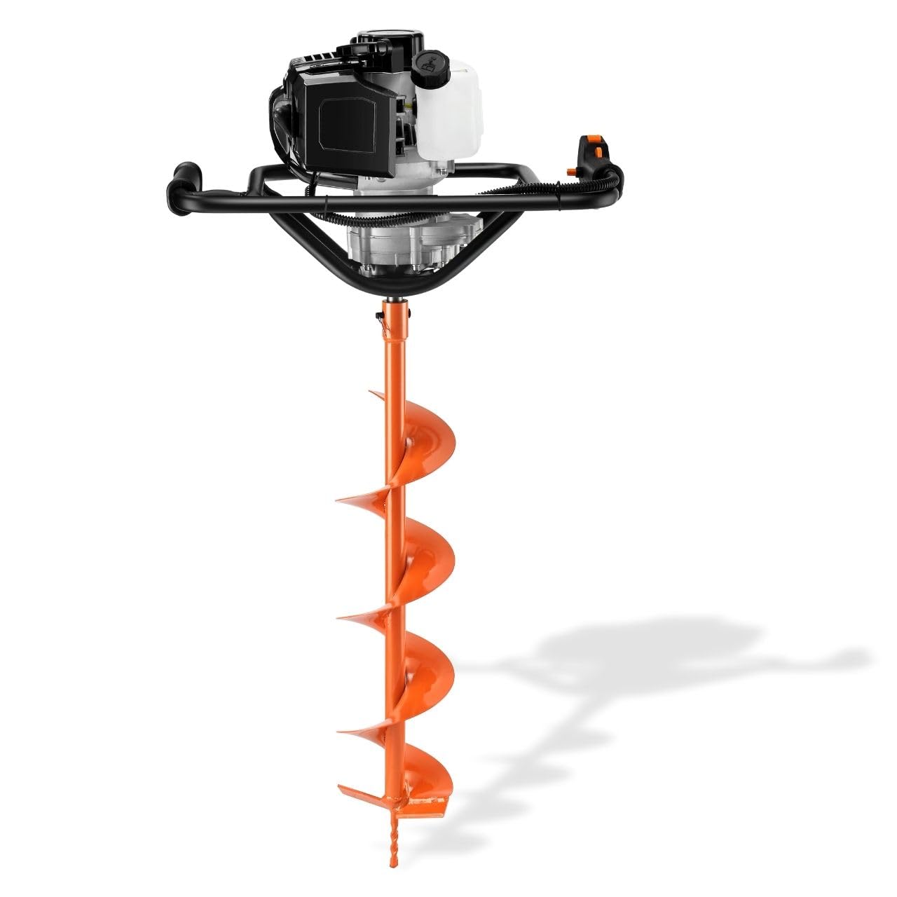 FUXTEC Benzin Erdbohrer FX-EB143ECO, Erdlochbohrer inkl. 2 Bohraufsätzen, 42,7 cm³ 2-Takt-Motor, 100/150 mm Bohrer, für Zaunbau, Garten & Fundament, Fliehkraftkupplung, ergonomisch, 8.5 kg