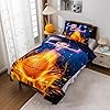 Btargot Basketball Fire Court Comforter Sets Twin for Boys Teens,Ball Sports Games Print, Basketball Hoop Bedding Home Decor #1