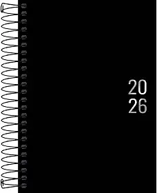 Tilibra - Agenda Executiva Espiral Diária 12,9 x 18,7 cm Napoli 2026 - Preta
