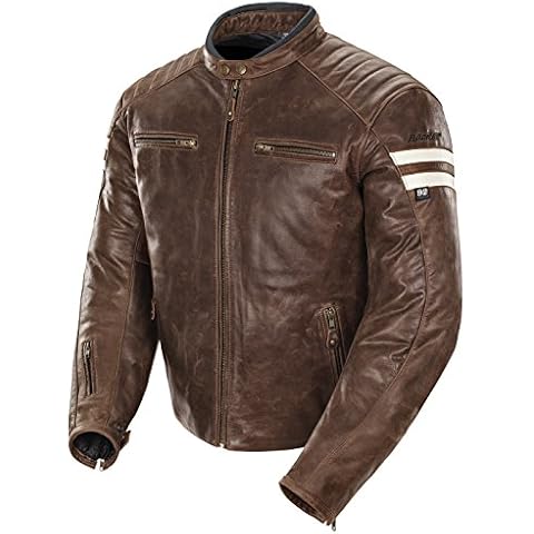 Joe Rocket - 1326-2303 Classic '92 Men's Leather Motorcycle Jacket (Brown/Cream, Medium) Cover