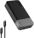 NOBIS 65W Chargeur portable, 20000mAh Batterie Power Bank avec câble C à C, Batterie Banque avec affichage numérique pour téléphone Android Ordinateur portable etc